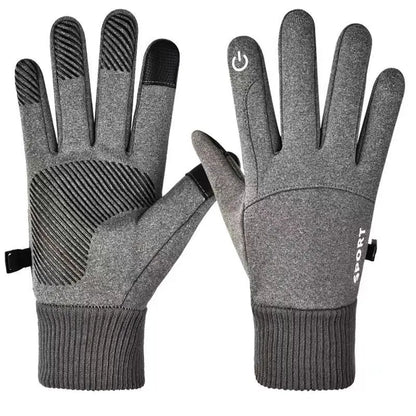 Black Winter Warm Full Fingers Waterproof Cycling Outdoor Sports Running Motorcycle Ski Touch Screen Fleece Gloves